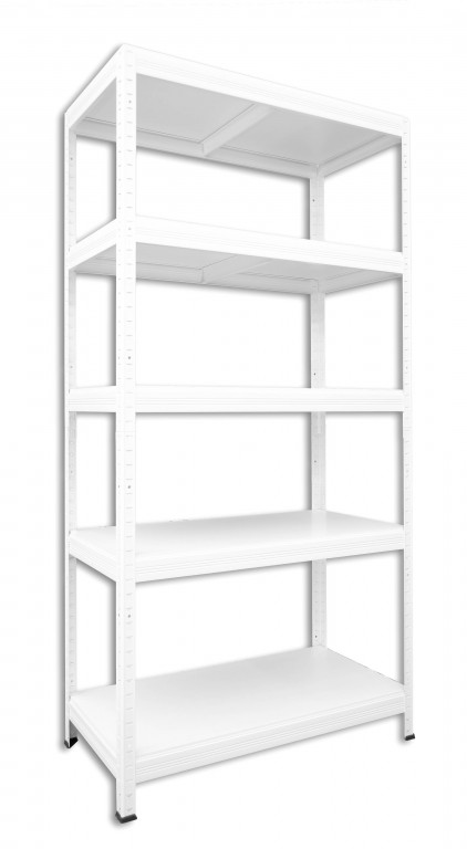 Kovový regál policový Biedrax 50 x 60 x 180 cm, biely - 5 políc biele lamino 12mm