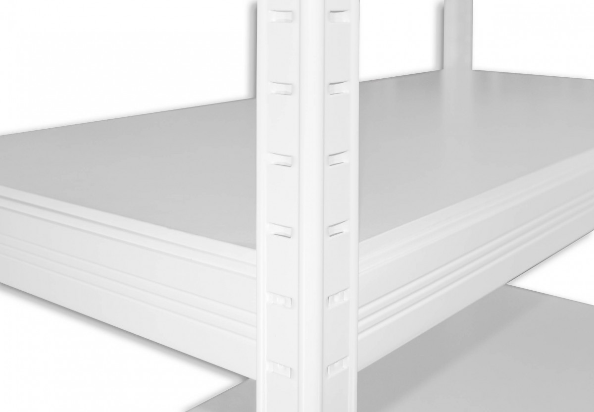 Kovový regál policový Biedrax 50 x 60 x 180 cm, biely - 6 políc biele lamino 12mm
