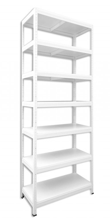 Kovový regál policový Biedrax 60 x 75 x 210 cm, biely - 7 políc biele lamino 12mm