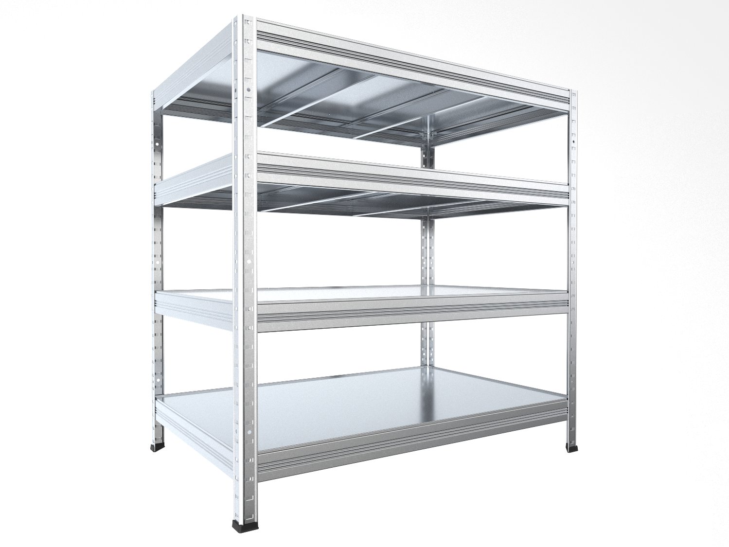 Kovový regál policový Biedrax 50 x 90 x 90 cm, pozinkovaný - 4 police pozink