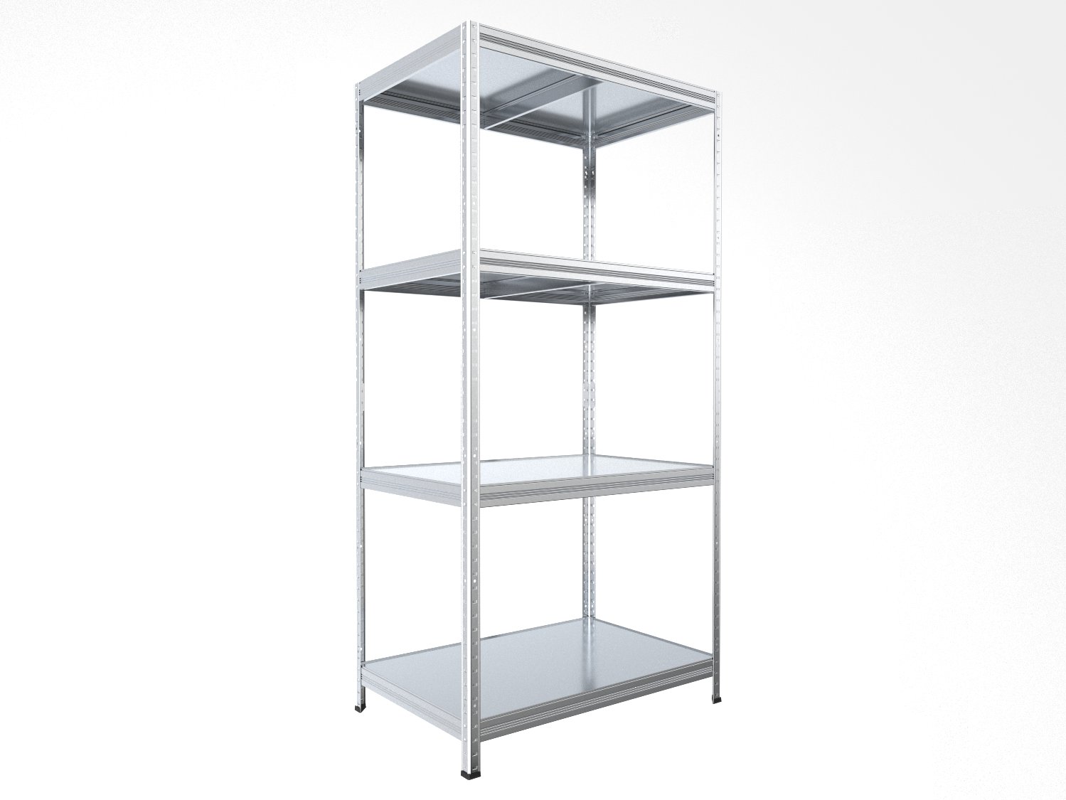 Kovový regál policový Biedrax 35 x 75 x 180 cm, pozinkovaný - 4 police pozink