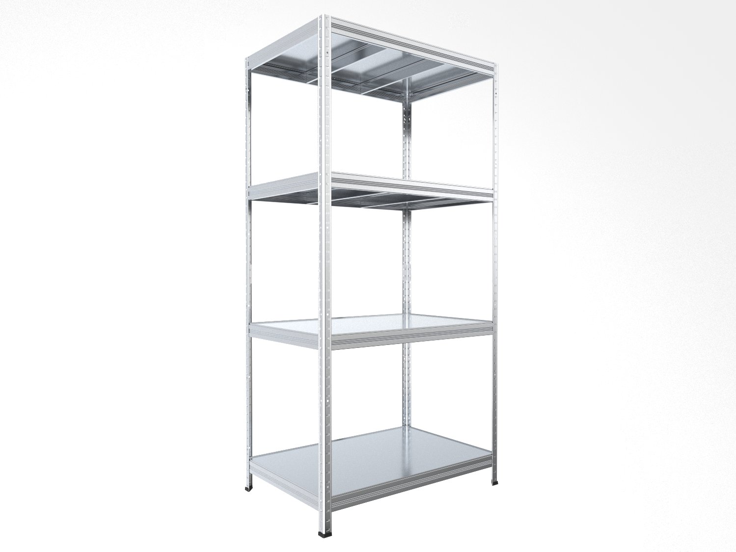 Kovový regál policový Biedrax 60 x 90 x 180 cm, pozinkovaný - 4 police pozink