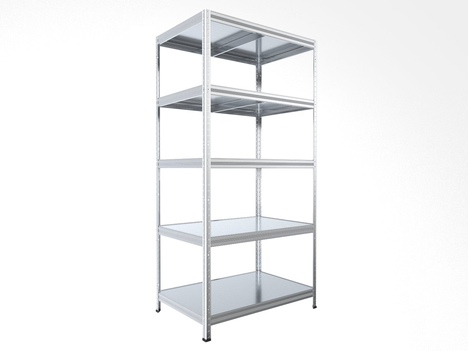 Kovový regál policový Biedrax 50 x 75 x 240 cm, pozinkovaný - 5 políc pozink