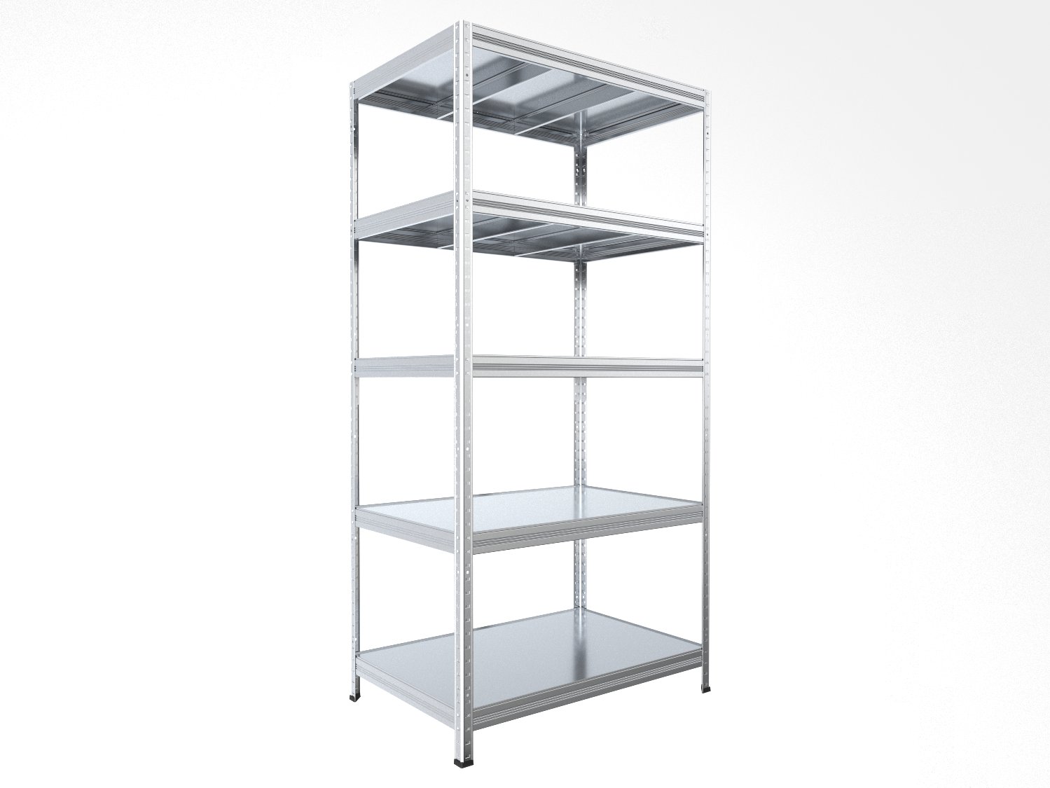 Kovový regál policový Biedrax 50 x 90 x 240 cm, pozinkovaný - 5 políc pozink