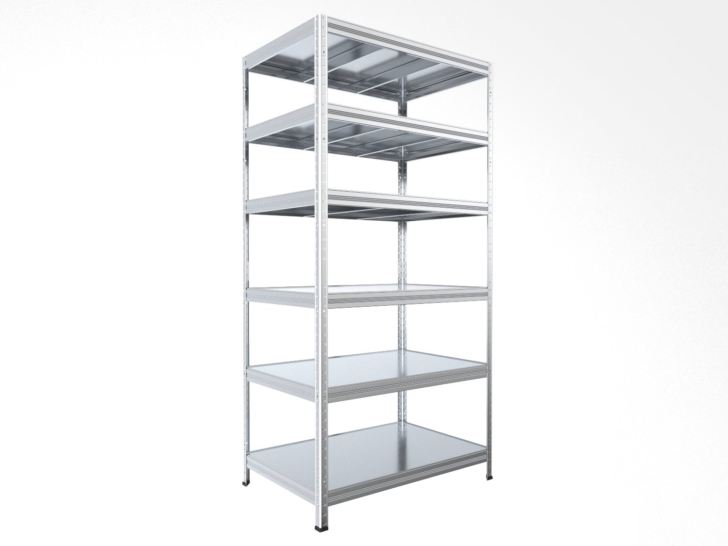 Kovový regál policový Biedrax 50 x 90 x 240 cm, pozinkovaný - 6 políc pozink