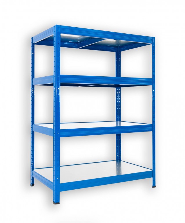 Kovový regál policový Biedrax 35 x 75 x 90 cm, modrý - 4 police pozink