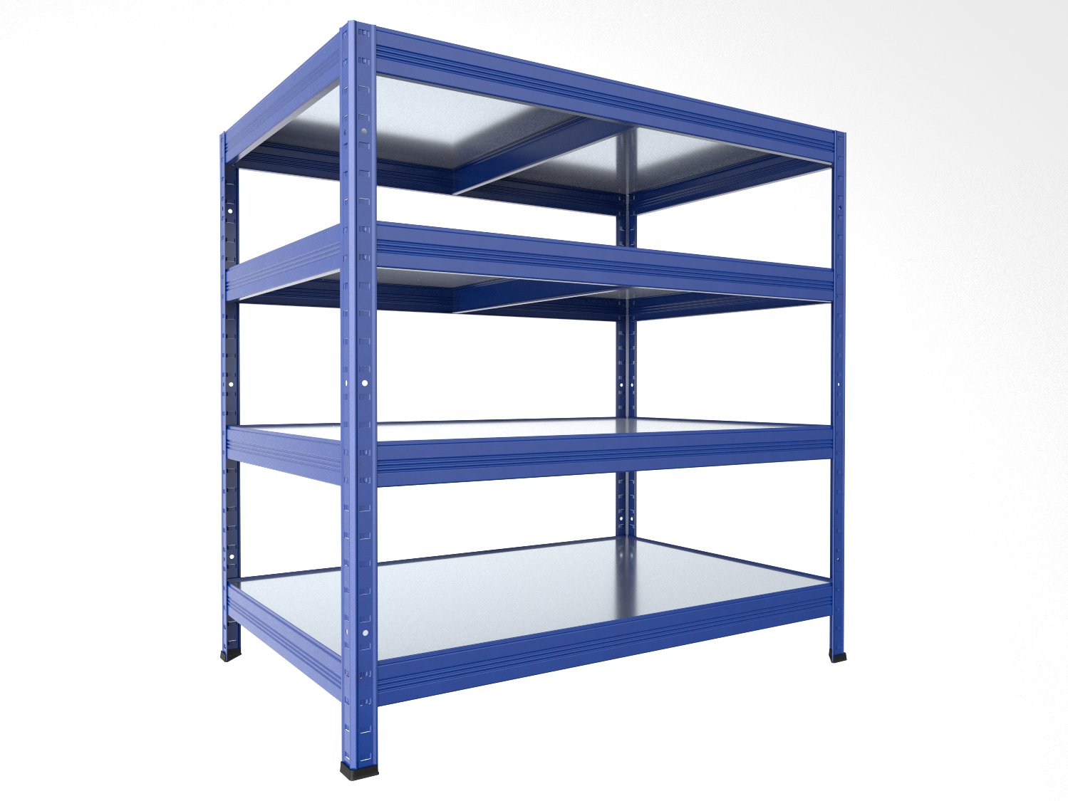 Kovový regál policový Biedrax 35 x 75 x 120 cm, modrý - 4 police pozink