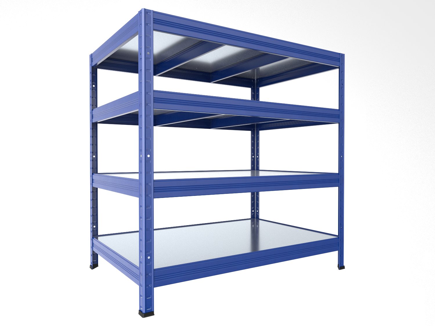 Kovový regál policový Biedrax 60 x 120 x 120 cm, modrý - 4 police pozink