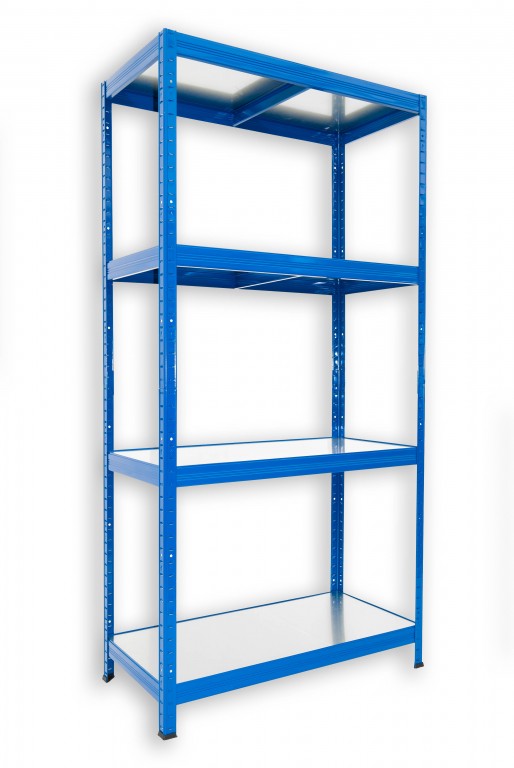 Kovový regál policový Biedrax 35 x 75 x 180 cm, modrý - 4 police pozink