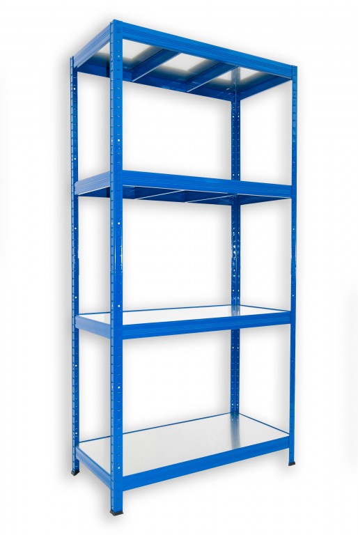 Kovový regál policový Biedrax 35 x 120 x 180 cm, modrý - 4 police pozink