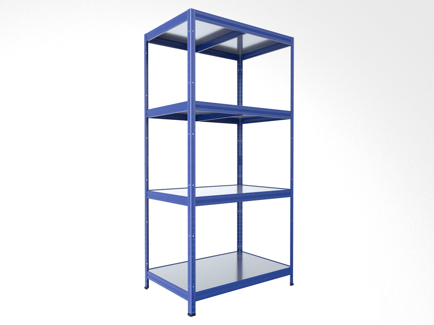 Kovový regál policový Biedrax 50 x 75 x 180 cm, modrý - 4 police pozink