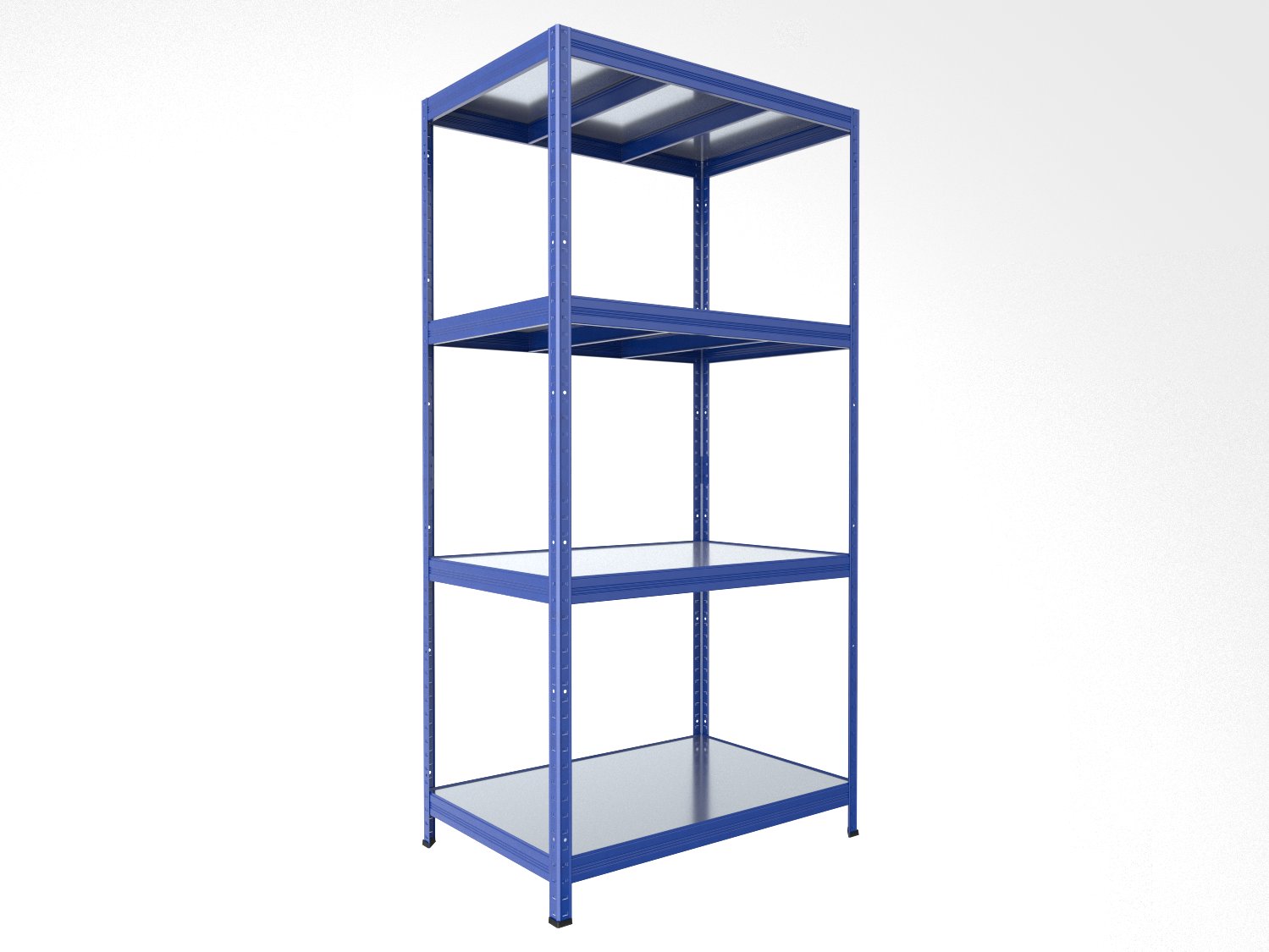 Kovový regál policový Biedrax 60 x 90 x 180 cm, modrý - 4 police pozink