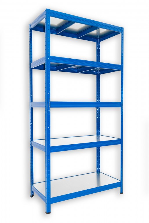 Kovový regál policový Biedrax 50 x 90 x 180 cm, modrý - 5 políc pozink