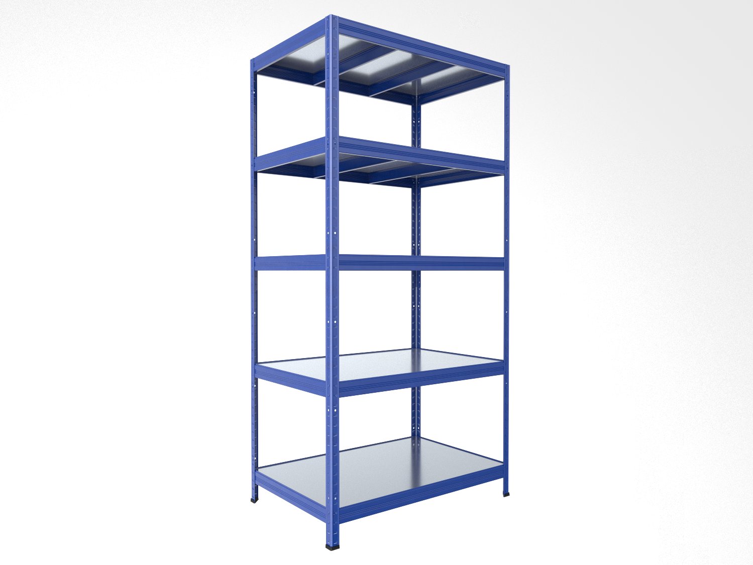 Kovový regál policový Biedrax 60 x 90 x 180 cm, modrý - 5 políc pozink