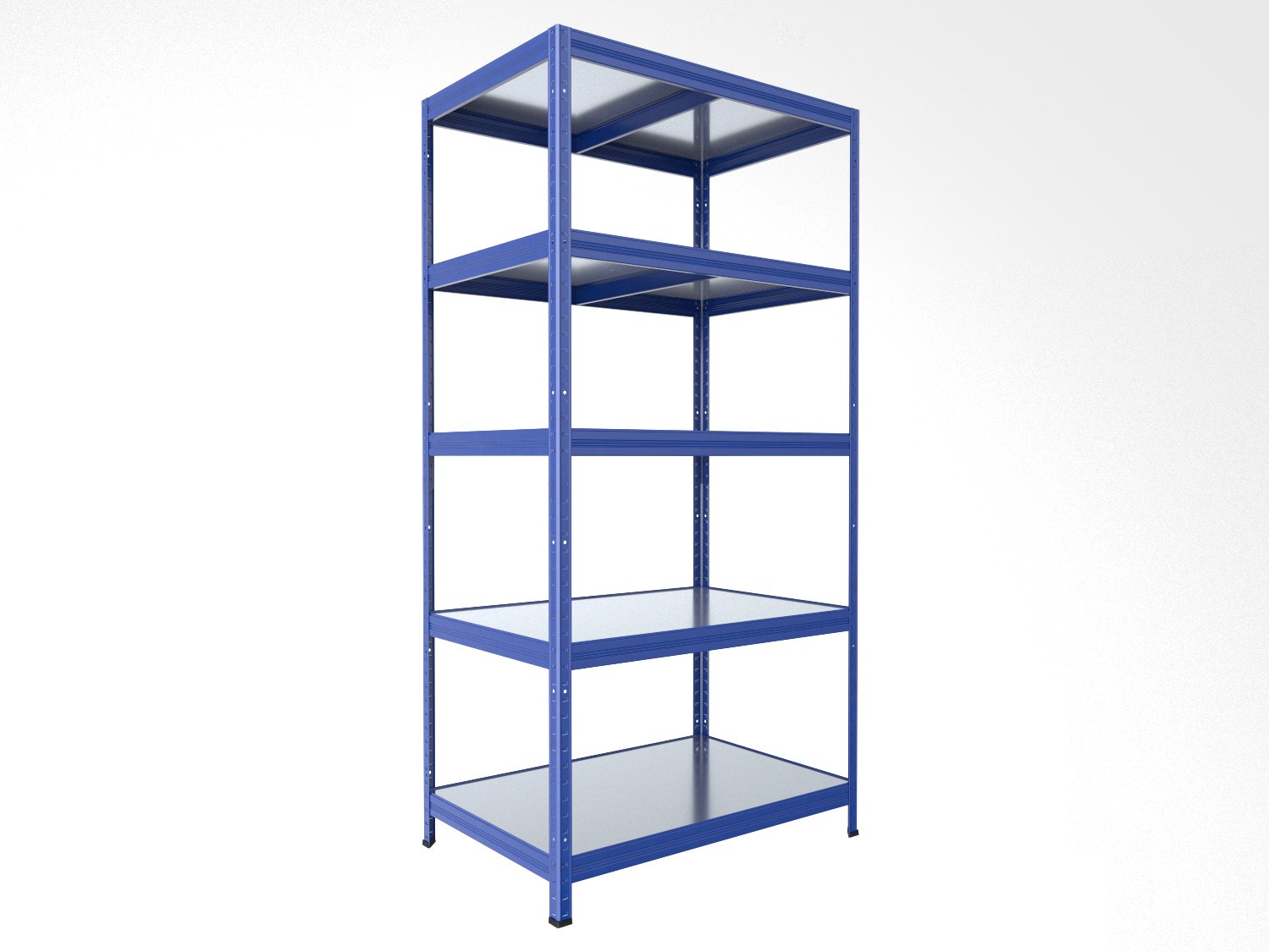 Kovový regál policový Biedrax 45 x 75 x 210 cm, modrý - 5 políc pozink