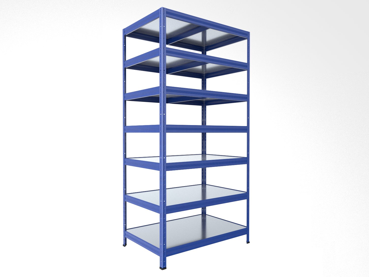 Kovový regál policový Biedrax 35 x 75 x 210 cm, modrý - 7 políc pozink