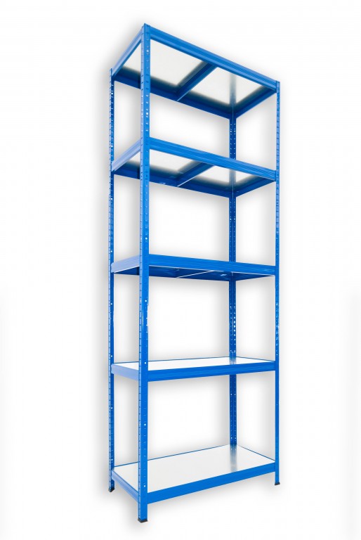 Kovový regál policový Biedrax 60 x 60 x 240 cm, modrý - 5 políc pozink