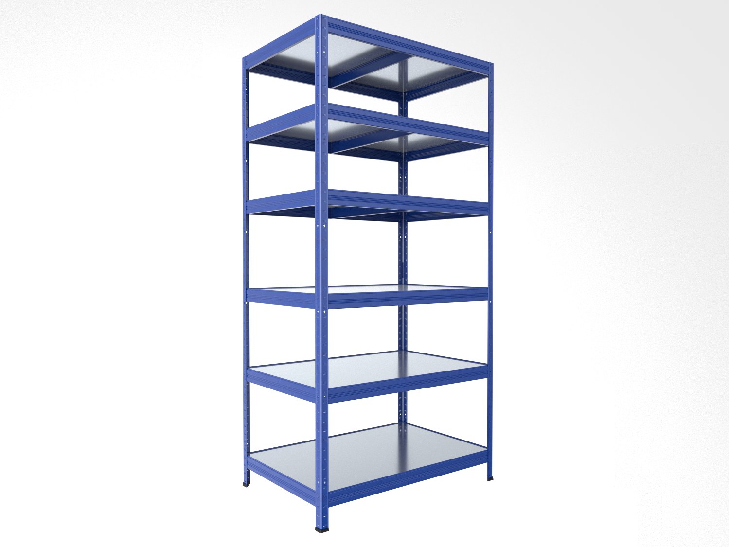 Kovový regál policový Biedrax 35 x 60 x 240 cm, modrý - 6 políc pozink