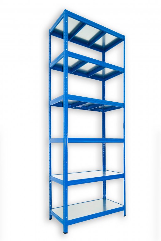 Kovový regál policový Biedrax 50 x 90 x 240 cm, modrý - 6 políc pozink