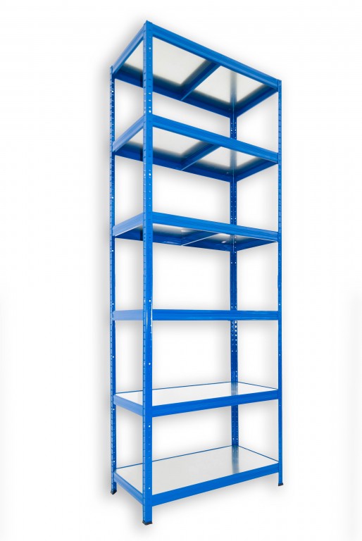 Kovový regál policový Biedrax 60 x 60 x 240 cm, modrý - 6 políc pozink