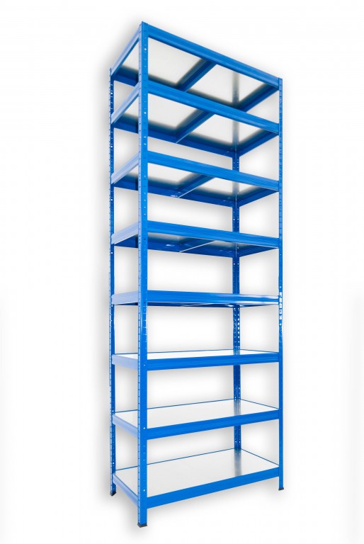 Kovový regál policový Biedrax 60 x 60 x 240 cm, modrý - 8 políc pozink