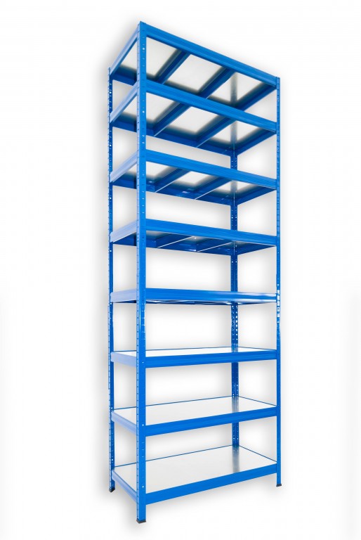 Kovový regál policový Biedrax 60 x 90 x 270 cm, modrý - 8 políc pozink