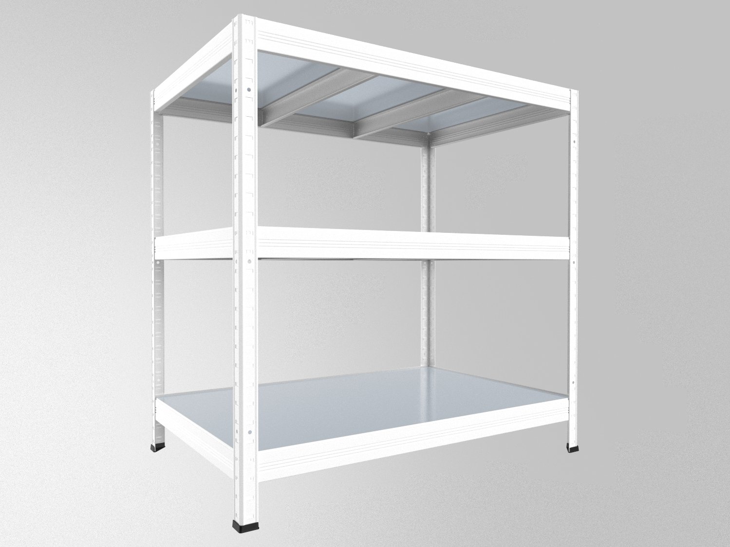 Kovový regál policový Biedrax 35 x 120 x 120 cm, biely - 3 police pozink