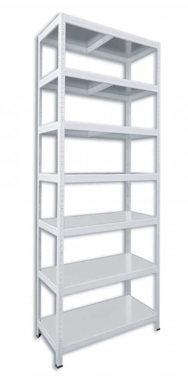 Kovový regál policový Biedrax 50 x 60 x 210 cm, biely - 7 políc pozink
