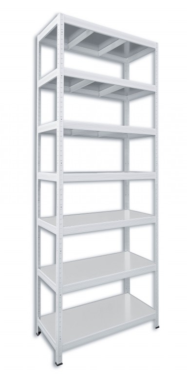 Kovový regál policový Biedrax 50 x 90 x 210 cm, biely - 7 políc pozink