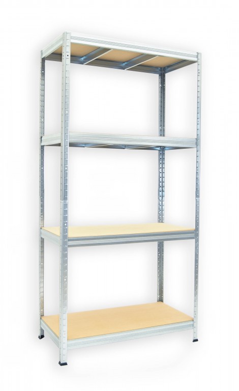 kovový regál bezskrutkový Biedrax 35 x 75 x 180 cm, pozinkovaný - 4 police MDF, 275kg