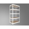 Kovový regál do dielne Biedrax 35 x 75 x 210 cm, biely - 5 políc MDF, 300 kg