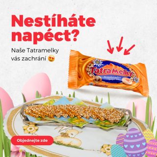 🐣 Velikonoce za rohem… a vy nestíháte péct? 😅 Žádný stres! Máme pro vás sladkou záchranu 🍬 Oblíbené Tatramelky – dobrota...