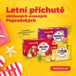 🌟 Osvěžení v našem sortimentu 🥳 I toto léto naleznete v našem sortimentu ovocné příchutě Popradských čajů, které jsou mimo...
