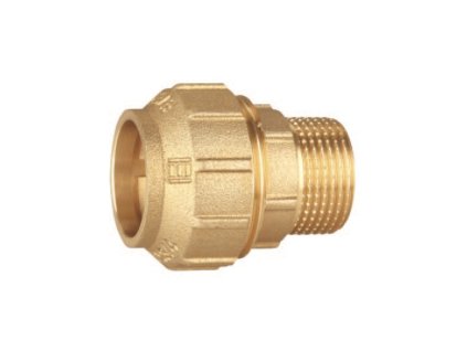 HDPE spojka s vokajsim zavitom mosadz