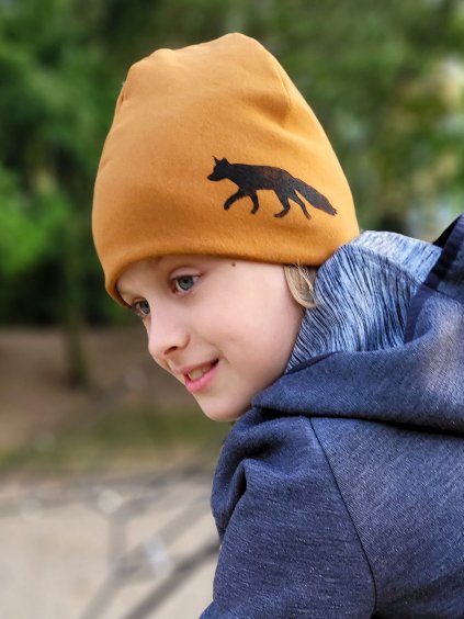 www slowfox cz detska cepice liška okrova hneda 1