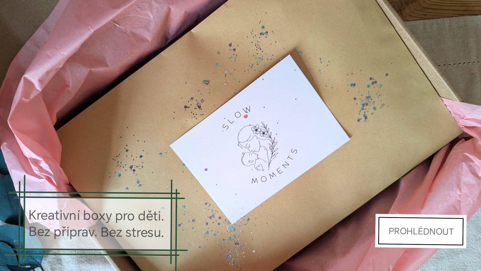 Kreativní box Slow moments pro tvoření koláže s dětmi.