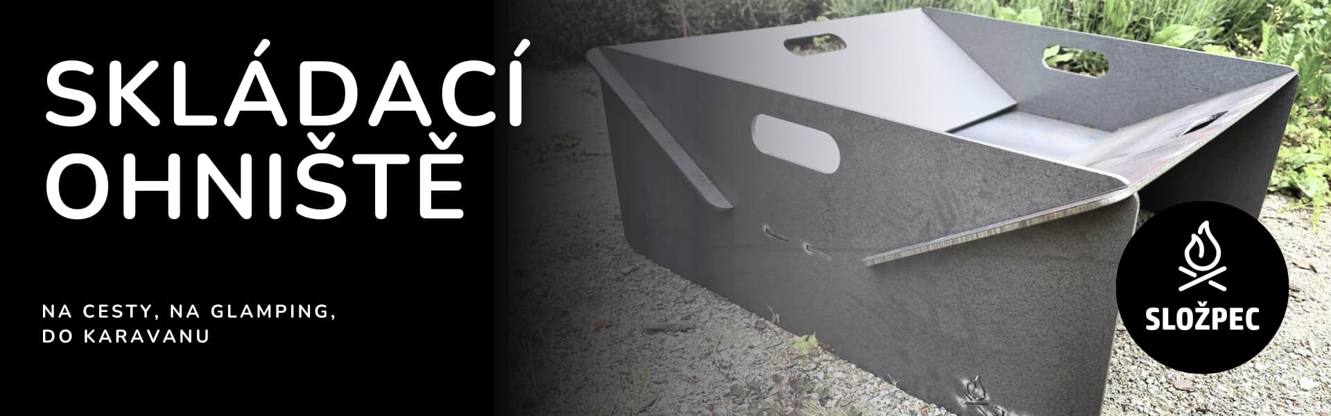 Praktické skládací ohniště z 4mm silné oceli. Rychlá montáž bez nářadí, snadná manipulace a jedinečný vzhled díky přirozené patině.