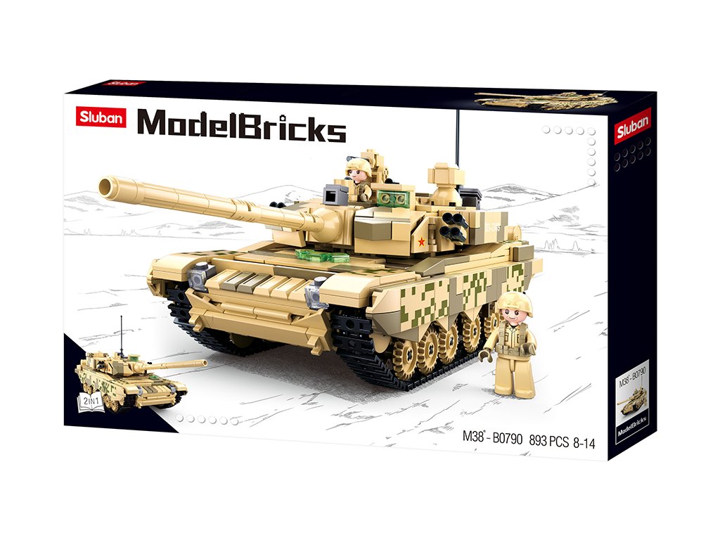 Sluban Model Bricks M38-B0790 Hlavní Bitevní tank 2v1