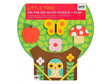Petit Collage Robustní dřevěné puzzle Malý strom