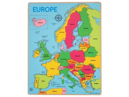 Bigjigs Toys Dřevěné puzzle mapa Evropy 25dílků