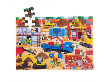 Bigjigs Toys Podlahové puzzle Staveniště 48 dílků