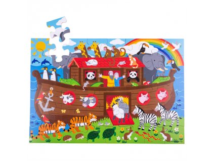 Bigjigs Toys Podlahové puzzle Noemova archa 48 dílků