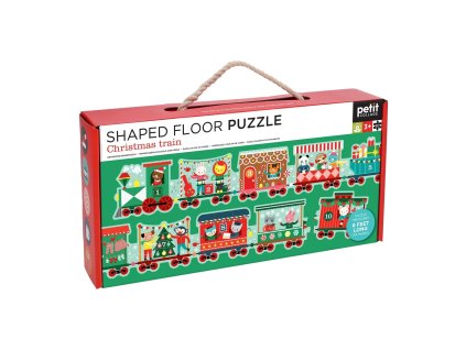 Petit Collage Podlahové puzzle Vánoční vláček