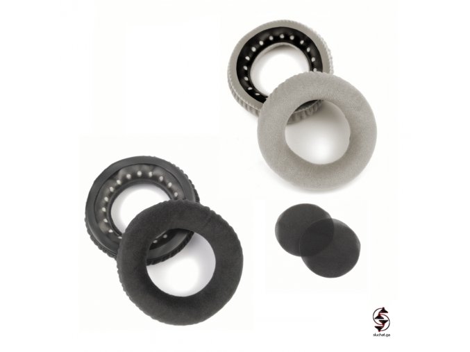 Semišové neoriginální náušníky pro sluchátka Beyerdynamic v šesé a černé barvě