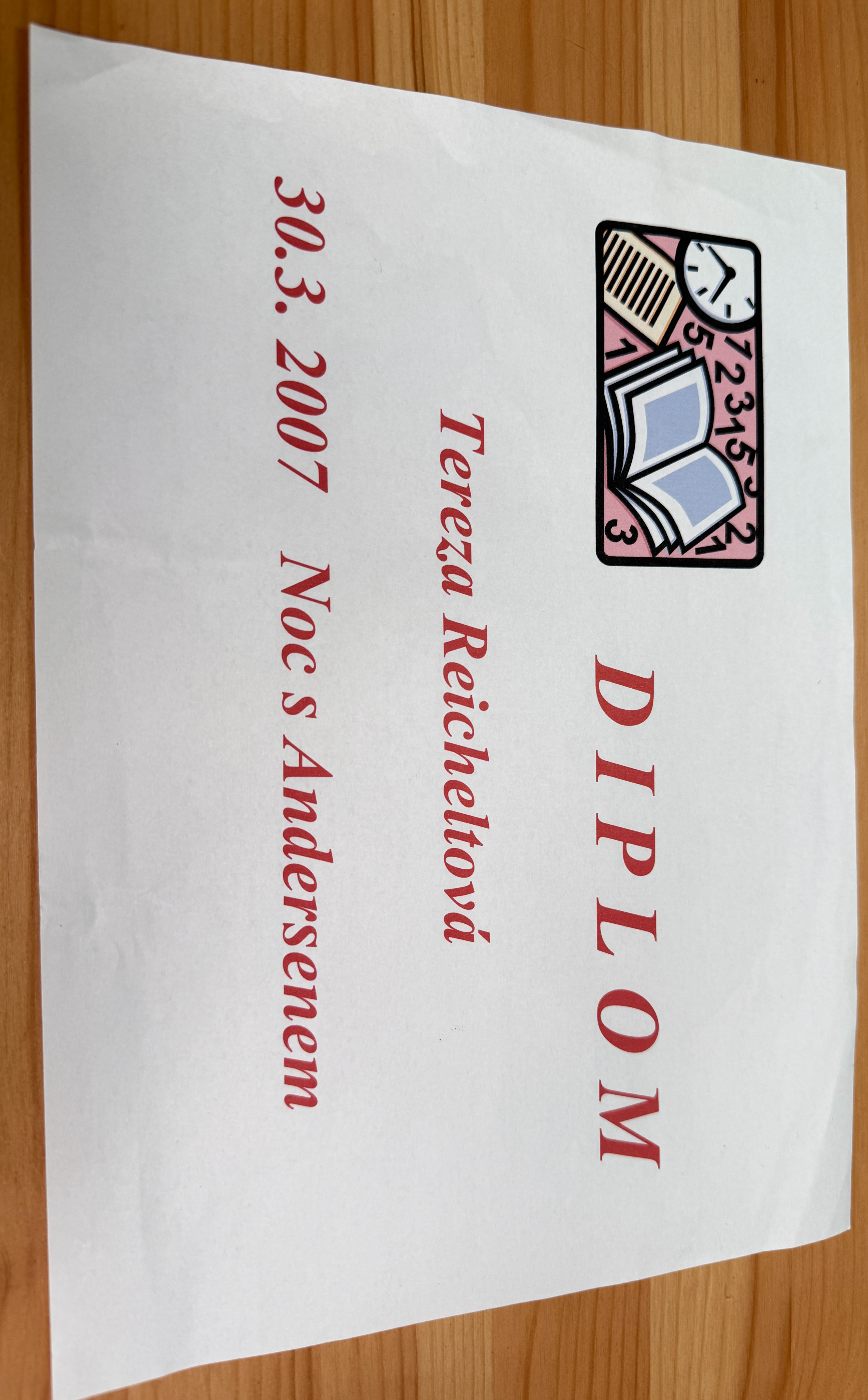 Dětský diplom z dětství
