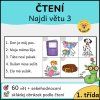 Čtení s porozuměním 1. třída – najdi větu 3 (pracovní listy PDF)