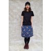 sukně Žena s vánočním ptáčkem modrá