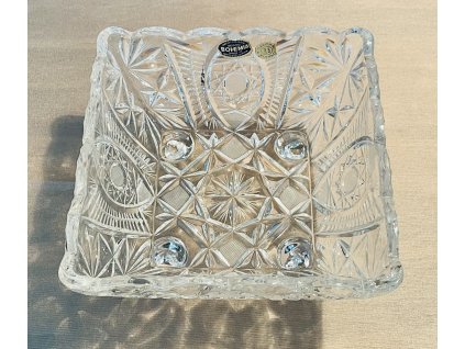 Český křišťál - broušená mísa na nožkách