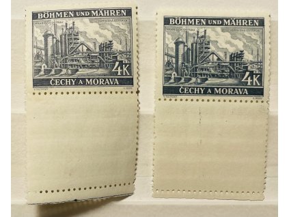 Poštovní známky Protektorát Čechy a Morava 4K modrošedá Moravská Ostrava typ I. a II. - KH a KD