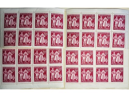 Poštovní známky Protektorát Čechy a Morava -.zn. č. 113 sestava roh. 8bloků ** čisté